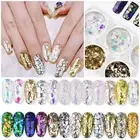 IRREGULAR BROKEN Flakes GLASS FOIL PAPER 3D SEQUINS Nail Art Glitter Pot Aurora