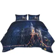 Scary Haunted House Halloween Coverlet