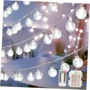 Globe String Lights, 33Ft 100LED Crystal Globe Fairy String Lights Cool White