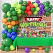 153Pcs Turtle Birthday Party Decorations Supplies Kids Teen, Green Turtle Balloo