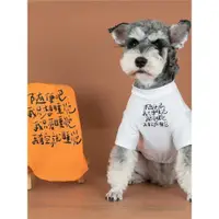 在飛比找ETMall東森購物網優惠-搞笑狗狗衣服夏季薄款網紅泰迪雪納瑞小型犬T恤寵物貓咪親子裝潮