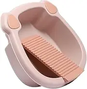 Washing Board Basin Reinforced Rim Sturdy Hand Wash Clothes Tool for Home Dormitory and Student Use