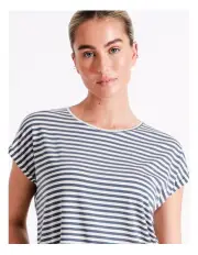 [Vero Moda] Ava Plain Short Sleeve Stripe Top in Blue