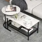 Costway Nesting Coffee Table Set of 2 with Storage Shelf for Living Room, Bed...