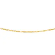 9ct Gold 70cm Solid Figaro 3+1 Chain