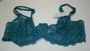 Simone Perele 12M331 633 Celeste Demi Cup Plunge Bra green Lace Unlined E New