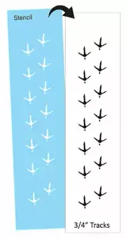 Stencil 3/4" Double Turkey Track Border Bird Hunt Rustic Animal Cabin Art Signs