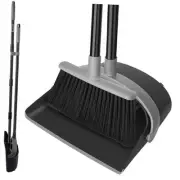 Broom and Dustpan Set,Dust Pan with Long Handle,52”Broom with Stand Up