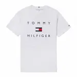 TOMMY HILFIGER 經典刺繡大LOGO圖案短袖T恤-白色