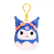 Squishmallows Sanrio Tropical Food Treats Kuromi 3.5 inch Clip-On Plush