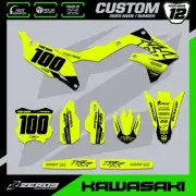 KAWASAKI MOTOCROSS GRAPHICS CUSTOM MX GRAPHICS KX KXF 125 250 450 BLOK YEL/BLK