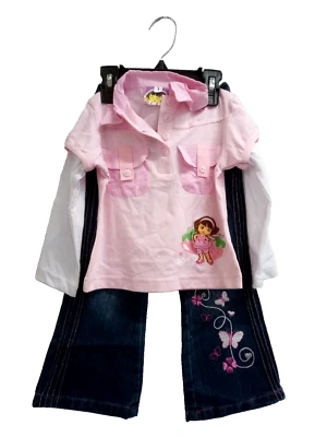 Dora the Explorer Top and Jeans Bundle (Size 2)