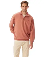 [R.M.Williams] Mulyungarie 1/4 Zip Sweat Top in Brick