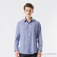 在飛比找momo購物網優惠-【ROBERTA 諾貝達】男裝 藍色長袖襯衫-型男修身版 舒