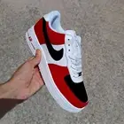 Nike Air Force 1 Custom White Shoes Chicago Red & Black Mens Womens Kids Sizes