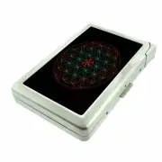 Abstract Flower Em1 Cigarette Case with Built in Lighter Metal Wallet