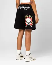 [ED HARDY] Ed Hardy Skull Fleece Shorts Black - Size 2XL 2XL Black
