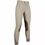 12808 HKM Riding Breeches Silicone Knee Patch Dark Nature Tan NEW
