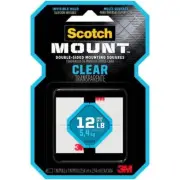 Scotch Mount DoubleSided Mounting Squares - CLEAR Transparent - Holds Up To 12LB