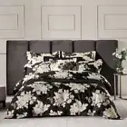 Grace by Linen House Black Donato Queen Bed Quilt Cotton Cover/Pillowcase Set