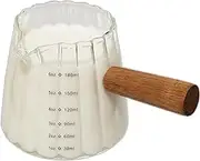 TIWPAJS Espresso Cups With Wood Handle 6oz, Espresso Accessories, Milk Frothing Pitcher, Glass Measuring Cup, Shot Glass