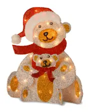 National Tree Company 24in Fabric Bear with Lights