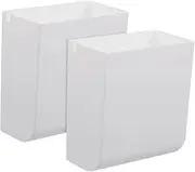 FIXOSHEE 2Pcs Wall Mounted Storage Bins Material Phone Holder for Office Home Punch Design Space Saving Organizer for Desk and More