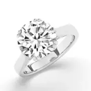 Round Solitaire Labgrown Diamond Engagement Ring Platinum 4.45 Ct