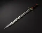 30 INCHES HANDMADE DAMASCUS STEEL KRIS COMBAT BATTLE READY SWORD WITH SHEATH