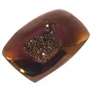 Us-made Rectangle Weeping Willow Titanium Druzy Drusy Cab Cabochon, 3/4"