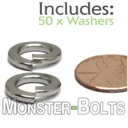 M8 / 8mm - Qty 50 - DIN 127B Split Lock Washer Stainless Steel 18-8 / A2-70