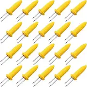 CandyHome 20 Pieces Stainless Steel Corn Holders Corn on The Cob Skewers for BBQ Twin Prong Sweet Corn Holder Home Cooking Fork