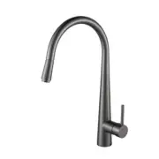 Gunmetal Grey Kitchen Sink Mixer Tap Round Pull Out tap Laundry Sink