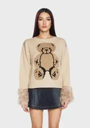 [Basic Pleasure Mode] Big Ted Fluffy Trim Jumper