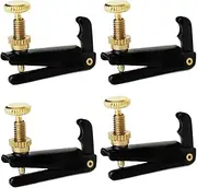 Jiayouy 4Pcs Violin Fine Tuners 3/4-4/4 String Adjuster Fine Tuner Violin Parts Black