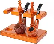 Wooden Tobacco Pipe Stand Display with 3 Tobacco Smoking Pipes Slots, Tobacco Pipe Stand Holder - Wooden Pipe Rack Universal