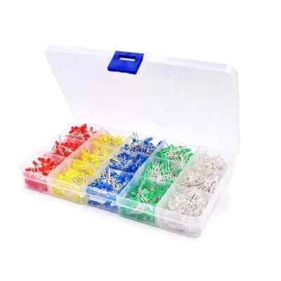 1000 Piece 3MM LED Diode Globe Kit with Case - 5 Colours