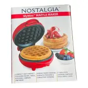 Nostalgia My Mini Waffle Maker 5" Cooking Surface NEW Factory Sealed Red #4
