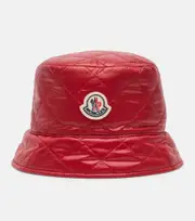 [Moncler] Moncler Logo quilted bucket hat UK 6 5/8 red