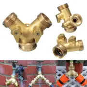 3/4" Solid Brass Double Two Way Tap Connector Adaptor Garden Hose Splitter Valve