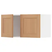 METOD wall cabinet with 2 doors, white/Vedhamn oak, 80x37x40 cm