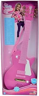 Simba 106830693 Music World' Girl's Electronic Pink Guitar with Metal Strings | 56cm | for Ages 4+