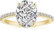 [RURULUYA] 1.5/5.5CT Elongated Oval Cut Engagement Rings for Women,Simulated Diamond Ring,925 Sterling Silver 18K White/Yellow Gold Plated Promise Ring