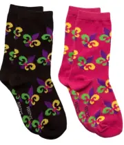 New FOOZYS BRAND Ladies MARDI GRAS 2 Pair Of Socks
