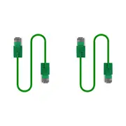 2x Cruxtec Universal Ultra-Thin CAT6A U/UTP Ethernet LAN Cable Cord 20m Green