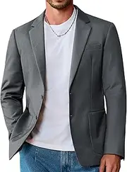 [Vssjavun] Mens Blazer Sport Coats Casual Lightweight Two Button Business Suit Jackets