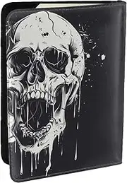[JEJEA] Horror Ghost Skull Print Travel Organizer Credit Cards Case Passport BookPassport Holder Cover Wallet forTraveling,, Black, One Size