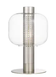 Padua Nickel Clear Glass Modern Table Lamp