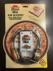 Pizza-Hut AM Transistor Radio with Headset - New - 1986 - Radio Shack