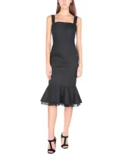 Dolce & Gabbana Micro Polka Dot Flounce-Hem Cocktail Dress Size:46IT/10 - 12 US